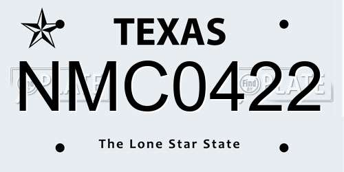 NMC0422 Texas License Plate