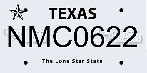 NMC0622 Texas License Plate