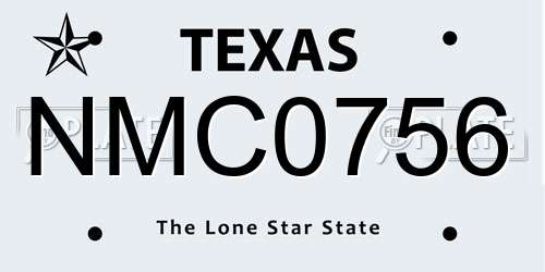 NMC0756 Texas License Plate