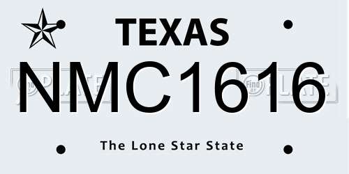 NMC1616 Texas License Plate