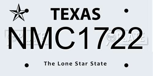 NMC1722 Texas License Plate