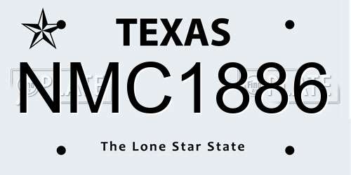 NMC1886 Texas License Plate