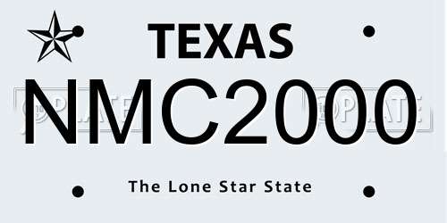NMC2000 Texas License Plate