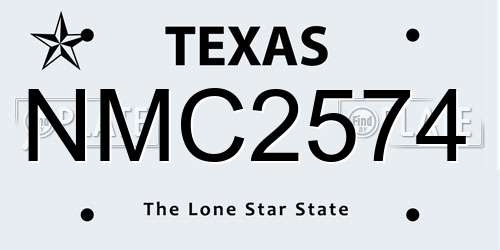 NMC2574 Texas License Plate