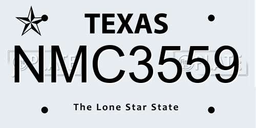 NMC3559 Texas License Plate