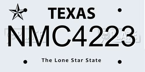 NMC4223 Texas License Plate