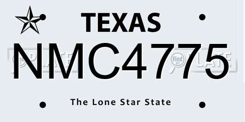 NMC4775 Texas License Plate