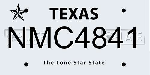 NMC4841 Texas License Plate