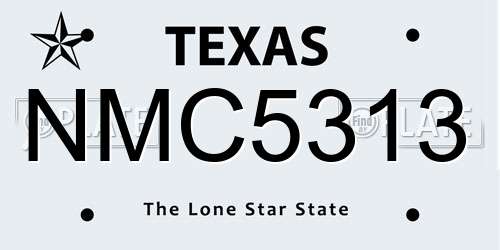 NMC5313 Texas License Plate