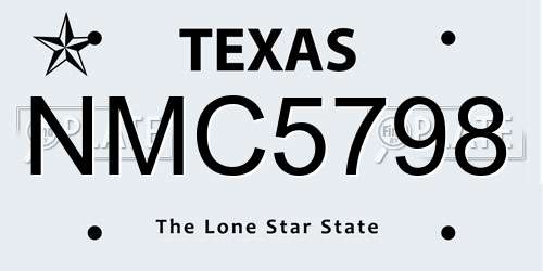NMC5798 Texas License Plate