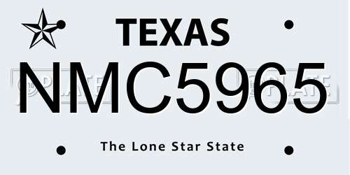 NMC5965 Texas License Plate
