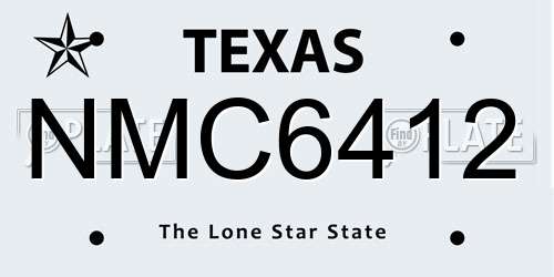 NMC6412 Texas License Plate