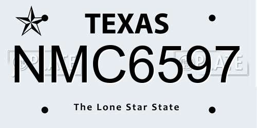 NMC6597 Texas License Plate