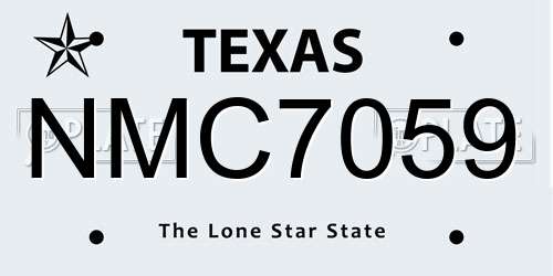NMC7059 Texas License Plate