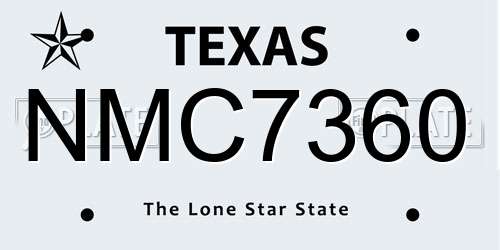 NMC7360 Texas License Plate