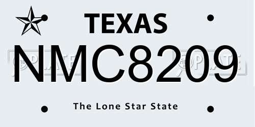 NMC8209 Texas License Plate