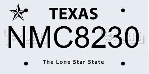 NMC8230 Texas License Plate
