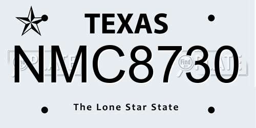 NMC8730 Texas License Plate