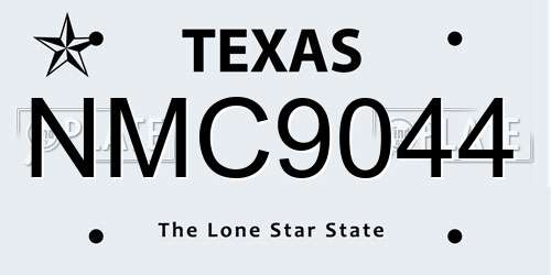 NMC9044 Texas License Plate