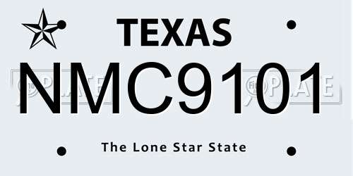 NMC9101 Texas License Plate