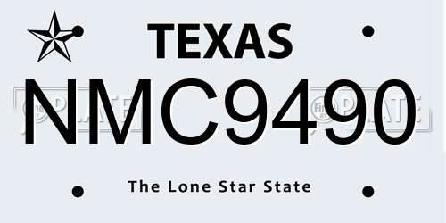 NMC9490 Texas License Plate