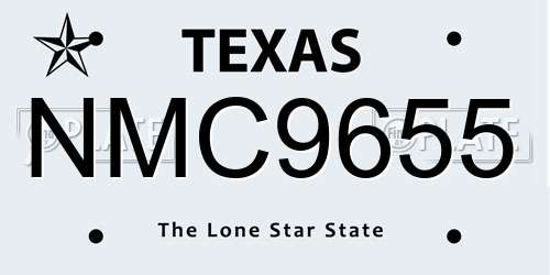 NMC9655 Texas License Plate