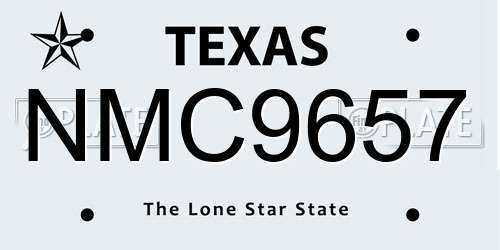 NMC9657 Texas License Plate