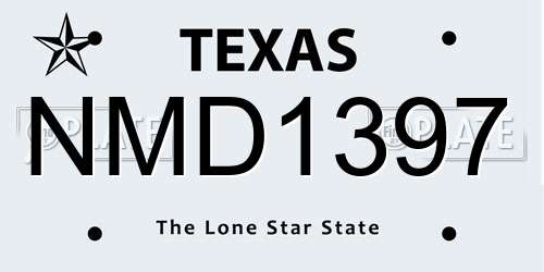 NMD1397 Texas License Plate