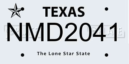 NMD2041 Texas License Plate