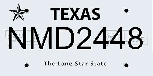 NMD2448 Texas License Plate
