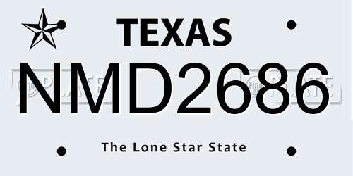 NMD2686 Texas License Plate