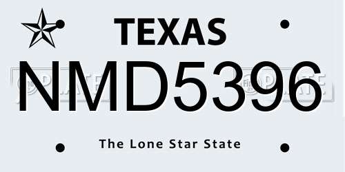 NMD5396 Texas License Plate