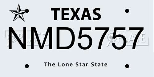NMD5757 Texas License Plate