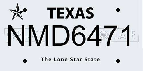 NMD6471 Texas License Plate