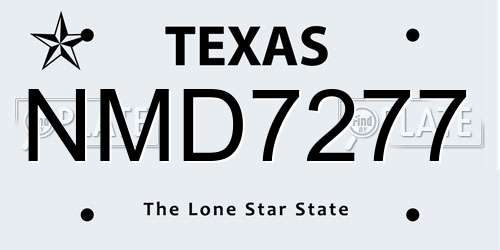 NMD7277 Texas License Plate