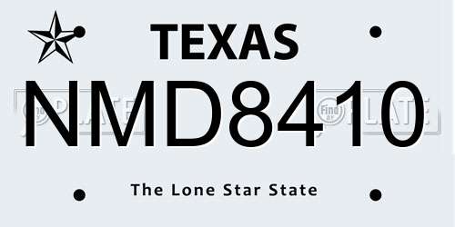 NMD8410 Texas License Plate