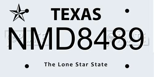 NMD8489 Texas License Plate