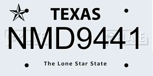 NMD9441 Texas License Plate