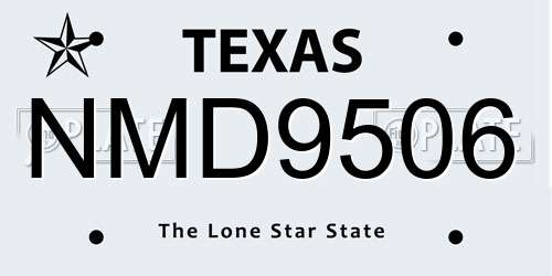 NMD9506 Texas License Plate