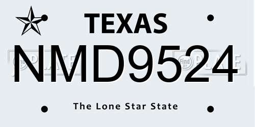 NMD9524 Texas License Plate