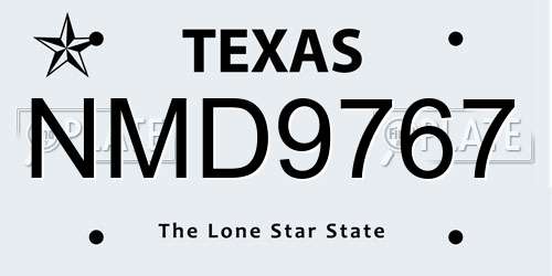 NMD9767 Texas License Plate