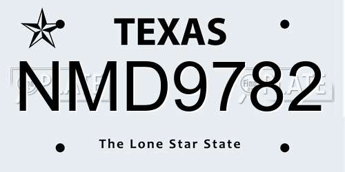 NMD9782 Texas License Plate