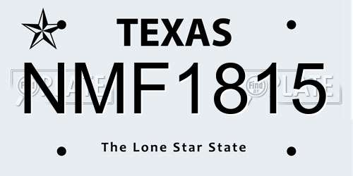 NMF1815 Texas License Plate