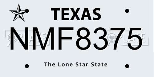 NMF8375 Texas License Plate