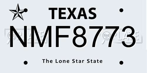 NMF8773 Texas License Plate
