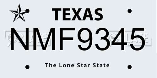 NMF9345 Texas License Plate