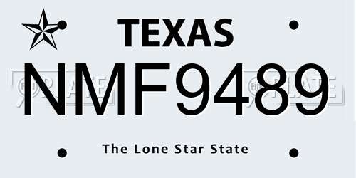 NMF9489 Texas License Plate