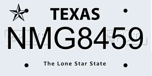 NMG8459 Texas License Plate
