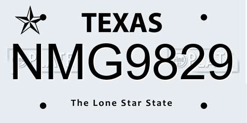 NMG9829 Texas License Plate