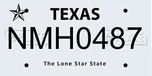 NMH0487 Texas License Plate